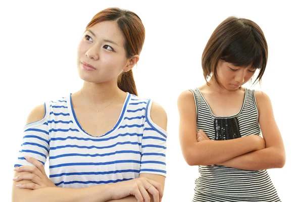 Unhappy mother and daughter — Stock Photo, Image