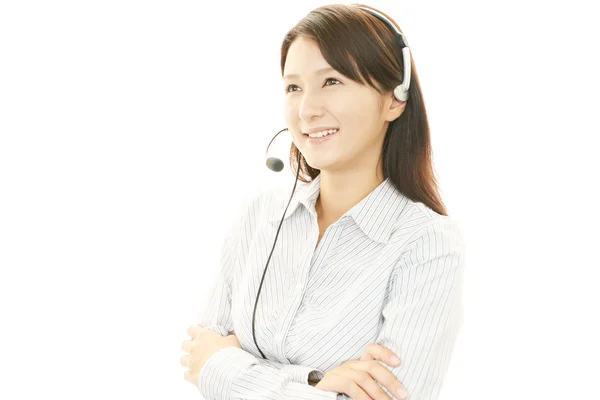 Operatore di call center sorridente — Foto Stock