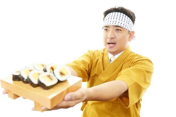 Portrait of a sushi chef — Stock Photo, Image