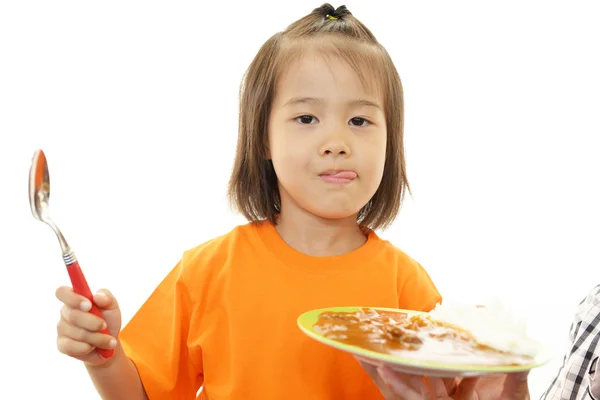Child eating meal — Stock Photo, Image