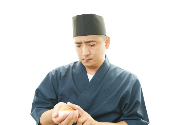 寿司厨师的肖像 — 图库照片