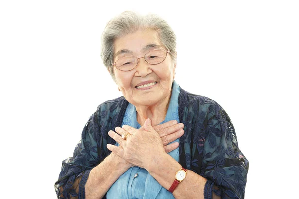 Mujer vieja sonriente — Foto de Stock