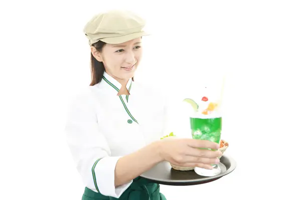 Working waitress — Stock Photo, Image