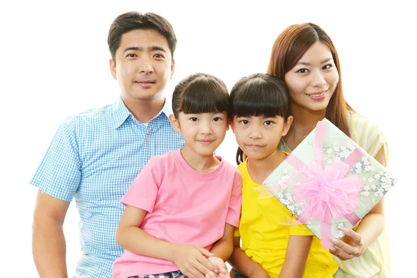 Happy family smiling together — Stock Photo, Image