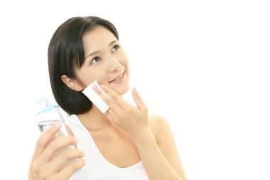 Cilt yapan kadın bakım.