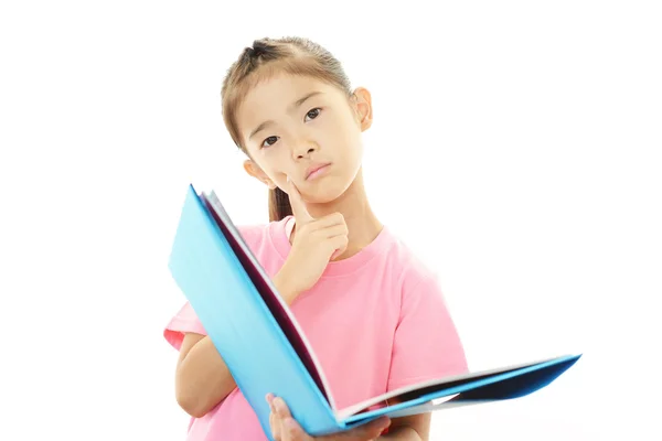 A girl in a uneasy look — Stock Photo, Image