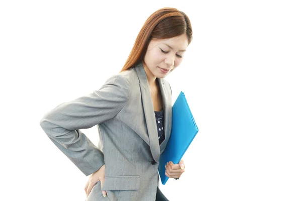 Woman back pain — Stock Photo, Image