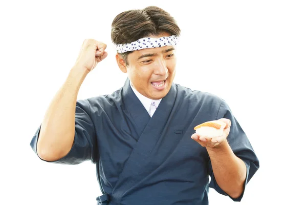 Portrait of a sushi chef — Stock Photo, Image