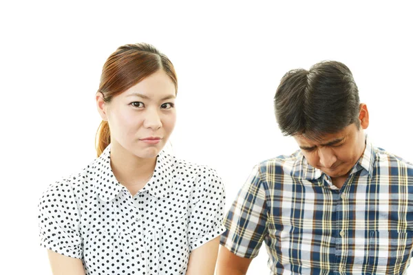 Depressed woman and man — Stock Photo, Image