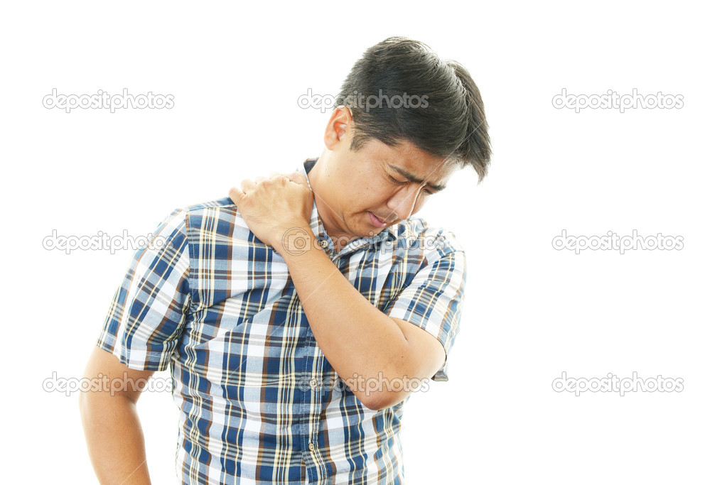 Man with shoulder pain.