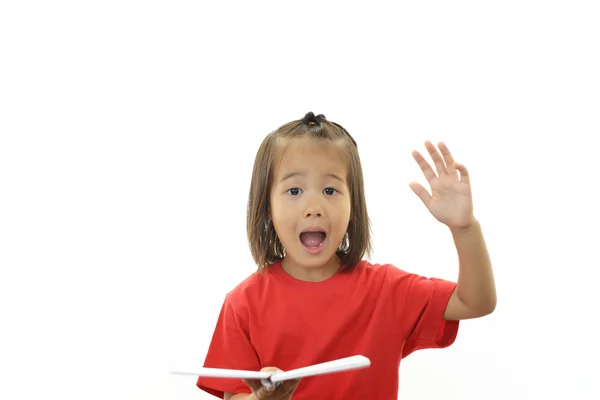 Little Asian girl studying — Stock Photo, Image