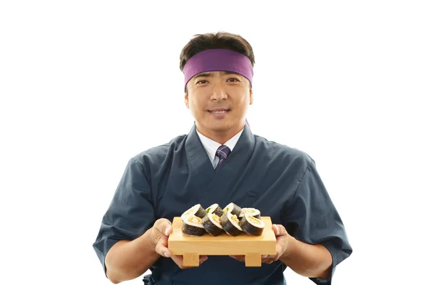 Portrait of a sushi chef — Stock Photo, Image