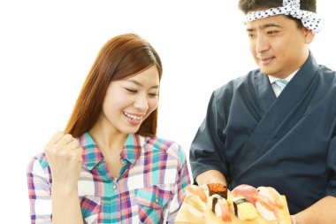 Sushi chef ve müşteri