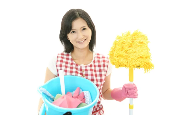 Woman with a cleaning — Stock Photo, Image