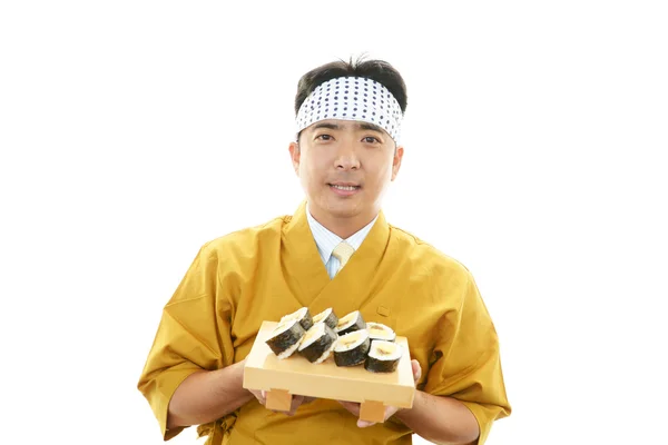 Portrait of a sushi chef — Stock Photo, Image