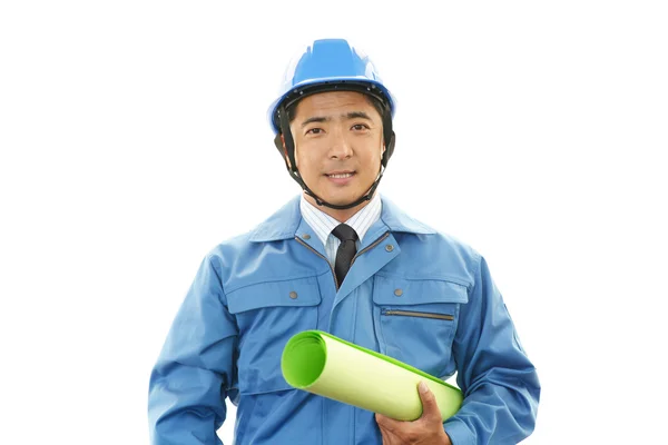 Un hombre con casco — Foto de Stock