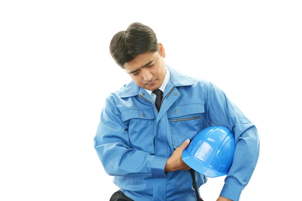 Un trabajador de la construcción deprimido — Foto de Stock