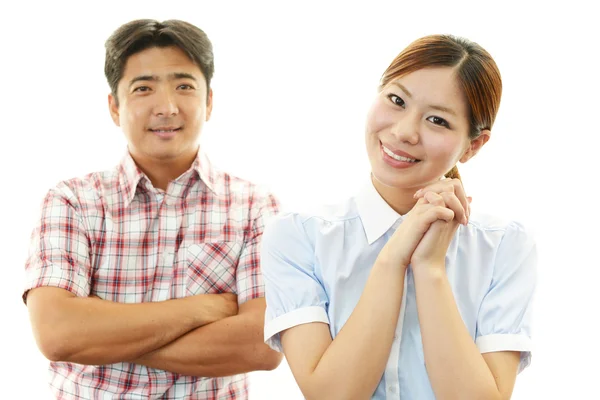 Smiling man and woman — Stock Photo, Image