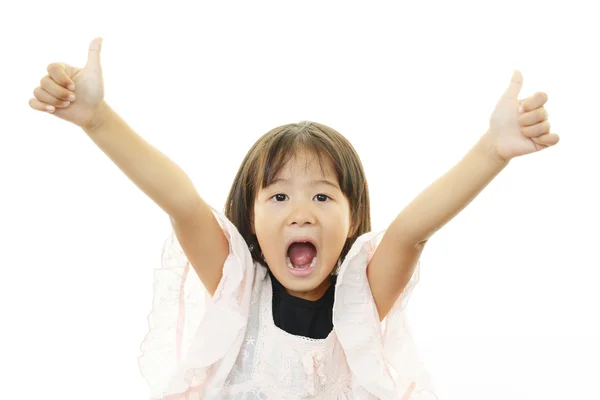 Felice ragazza asiatica sorriso sul suo viso — Foto Stock