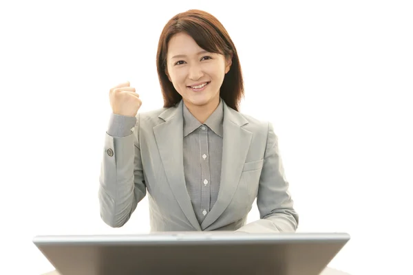 Mujer de negocios disfrutando del éxito —  Fotos de Stock