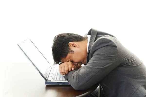 Depressiver asiatischer Geschäftsmann. — Stockfoto