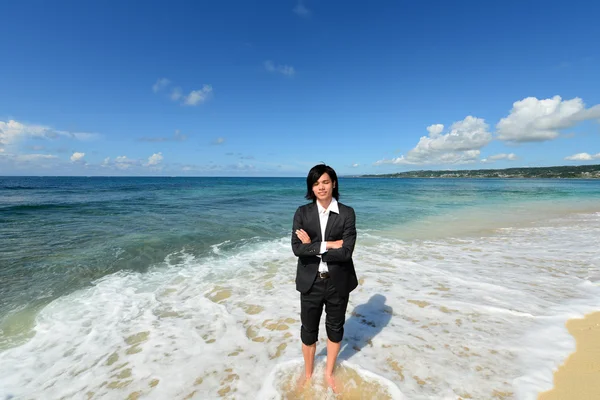 Man on the beach — Stock Photo, Image