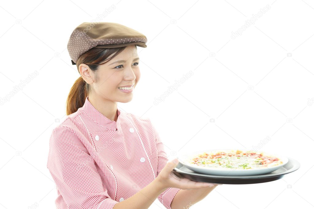 Smiling waitress