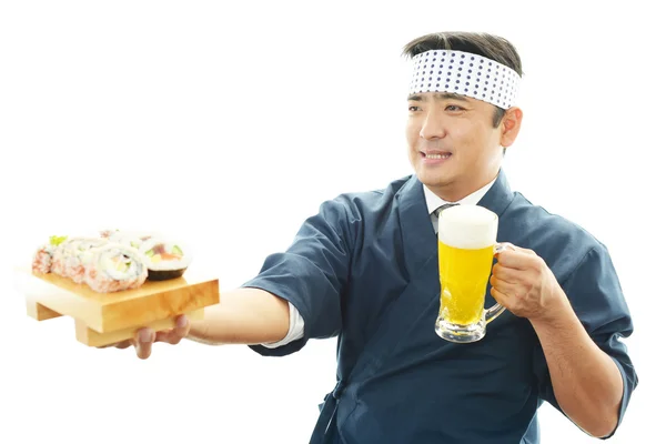Portréja egy sushi chef — Stock Fotó