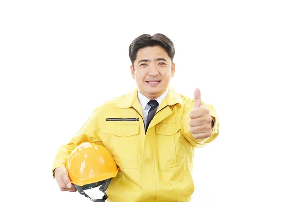 Trabalhador da construção sorridente — Fotografia de Stock