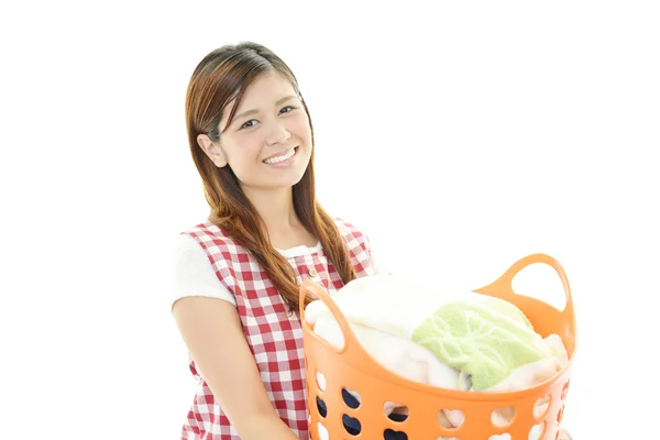 Lächelnde Hausfrau — Stockfoto