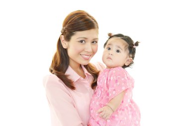 mutlu genç anne ile şirin bebek