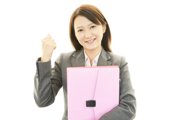 Smiling office female worder — Stock Photo, Image