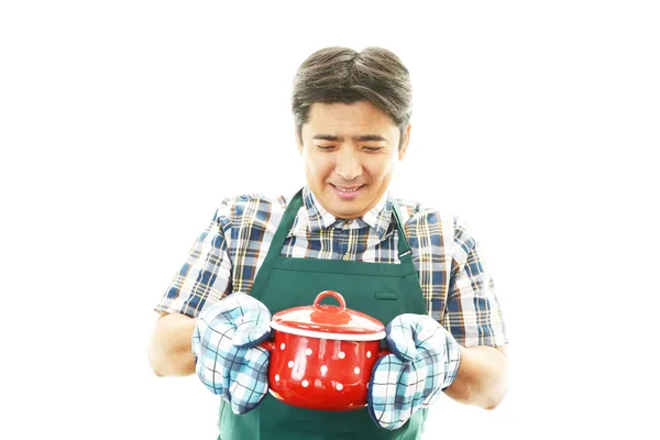 Smiling Asian waiter — Stock Photo, Image