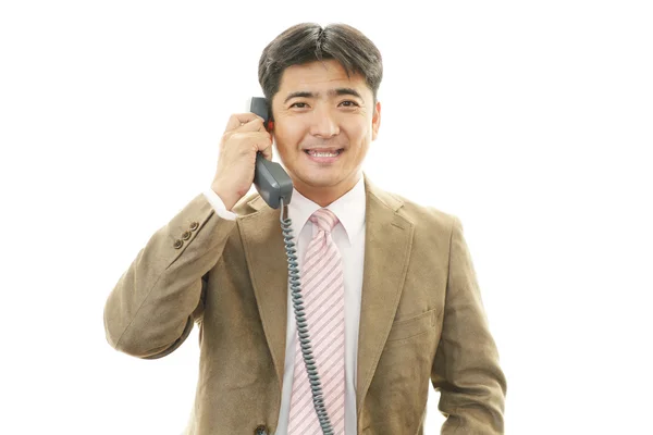 Businessman with telephone — Stock Photo, Image