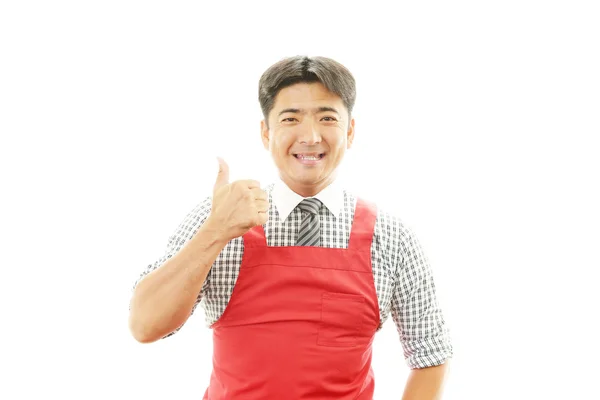 Smiling Asian waiter — Stock Photo, Image