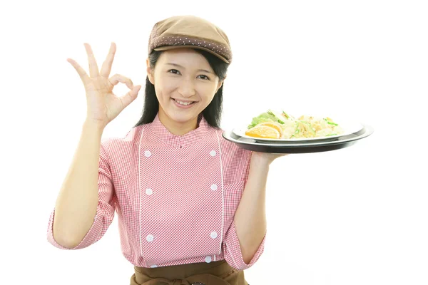 Smiling waitress — Stock Photo, Image