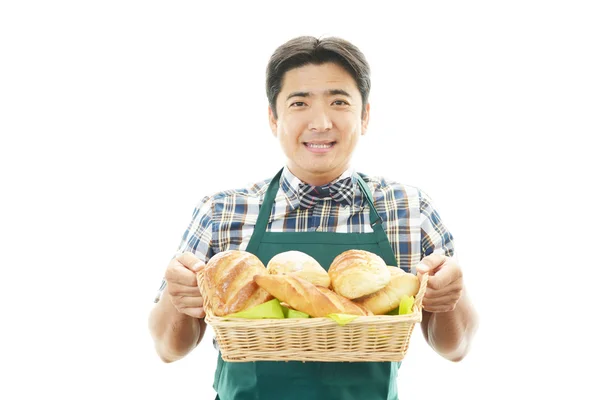 Sonriente camarero asiático — Foto de Stock