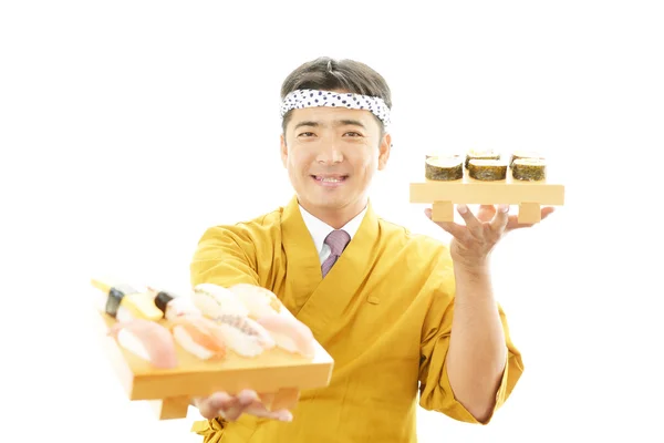 Portrait of a sushi chef — Stock Photo, Image