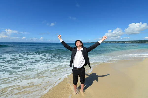 Empresario disfrutando del éxito — Foto de Stock