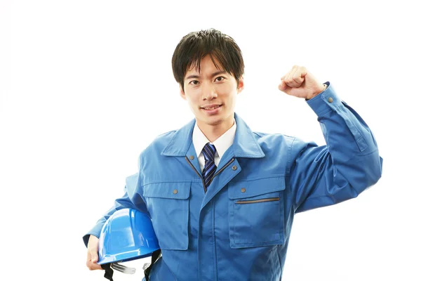 Smiling construction worker — Stock Photo, Image