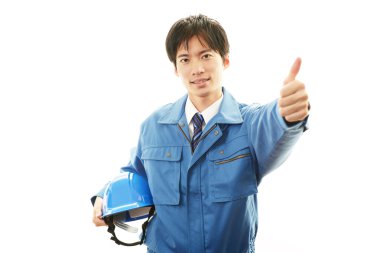 gülen inşaat işçisi