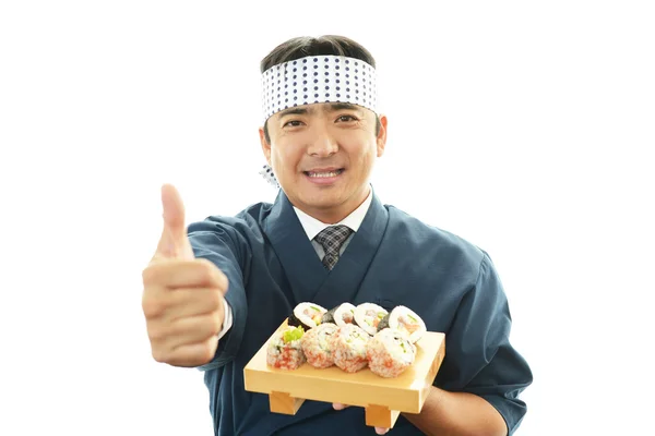 Portrait d'un chef sushi — Photo
