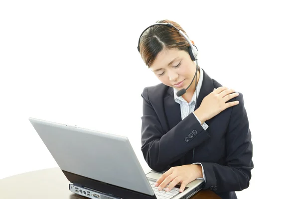 Tired and stressed young Asian woman — Stock Photo, Image