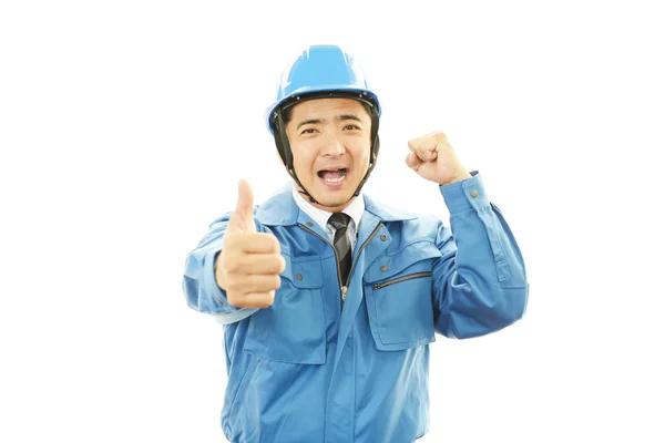 Smiling asian  worker — Stock Photo, Image