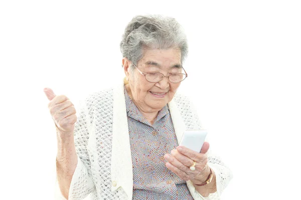 Mujer anciana sonriente — Foto de Stock