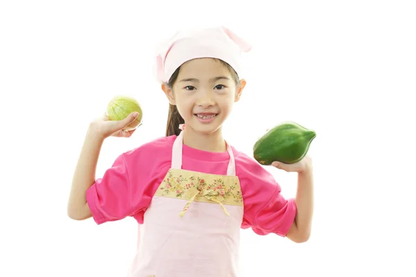 Menina com legumes — Fotografia de Stock