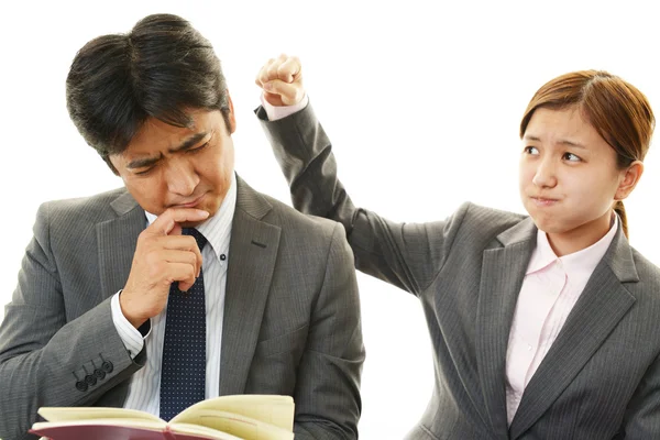 Stressed businessman and businesswoman — Stock Photo, Image