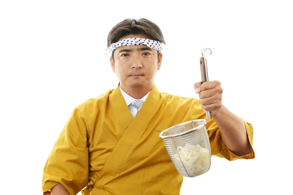 Asian chef with noodle — Stock Photo, Image