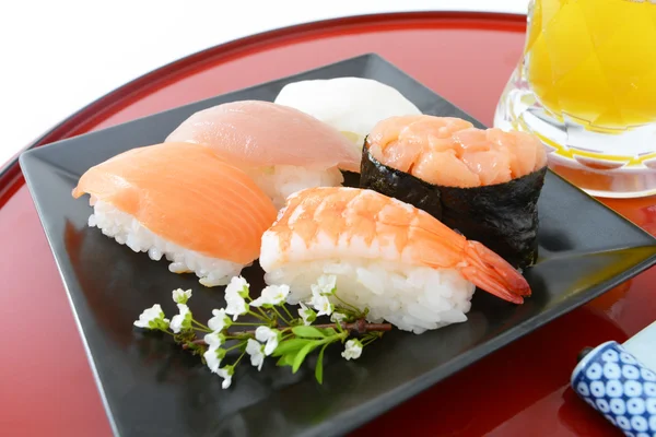 Öl och sushi — Stockfoto