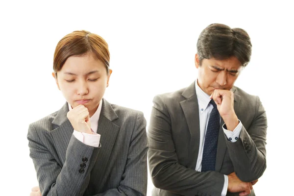 Stressed businessman and businesswoman — Stock Photo, Image